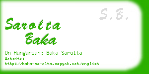 sarolta baka business card